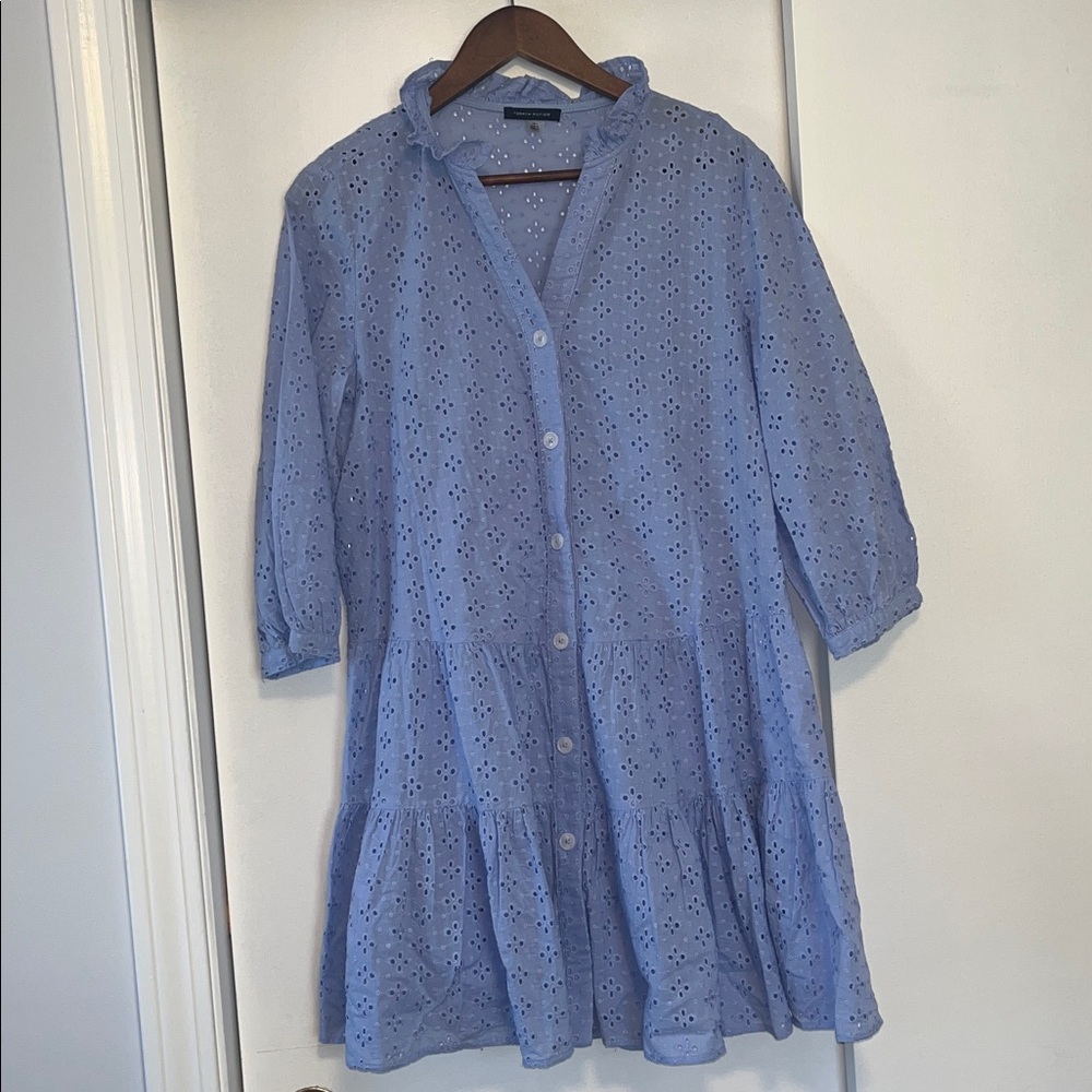 Tommy Hilfiger Sky Blue Eyelet Dress